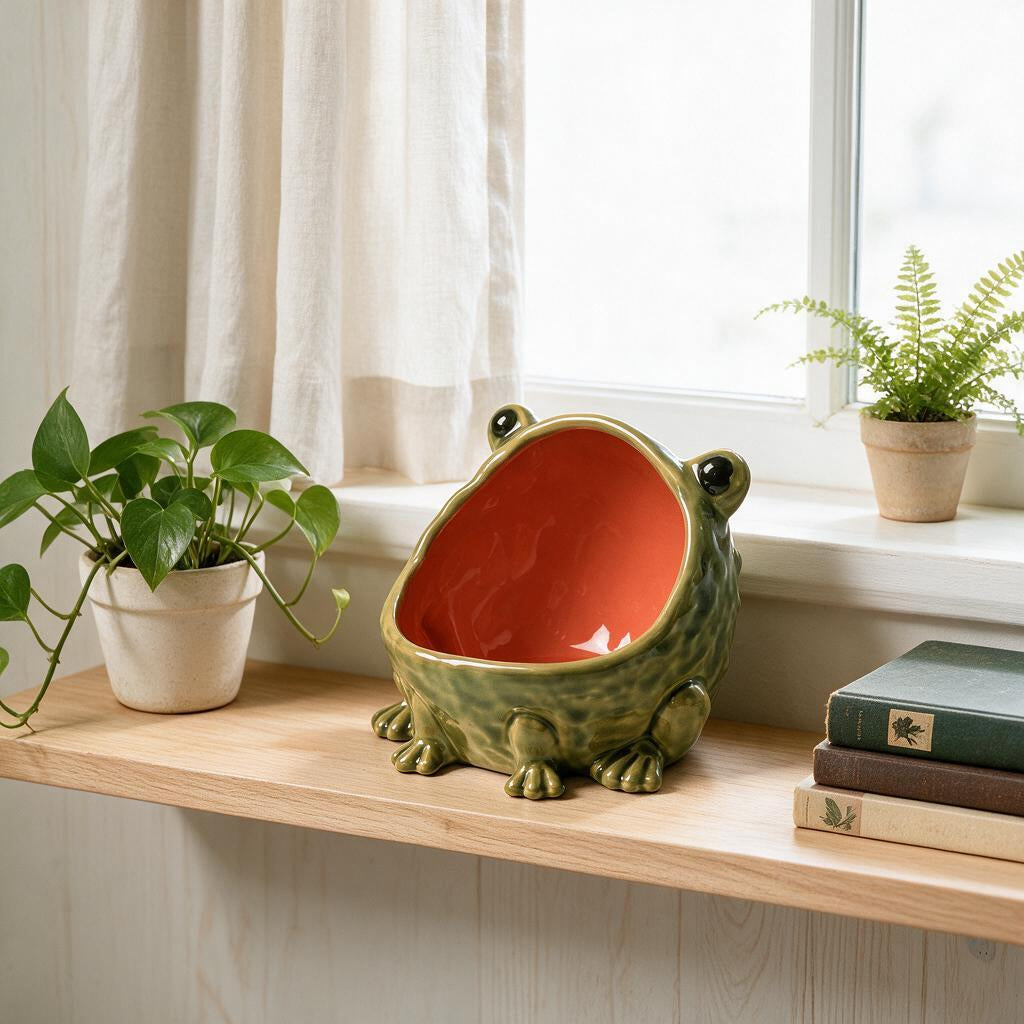 Tigela Sapo Cerâmica Decorativa — mesa posta