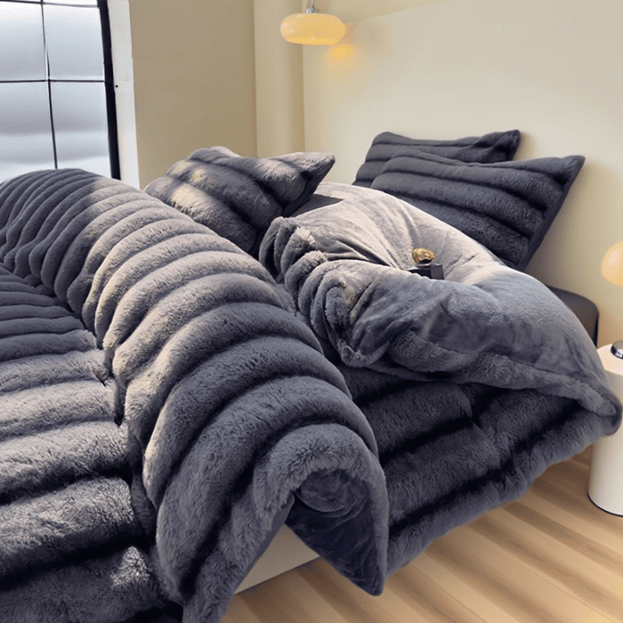 Conjunto de Cama em Veludo com 4 Peças, 5 Cores