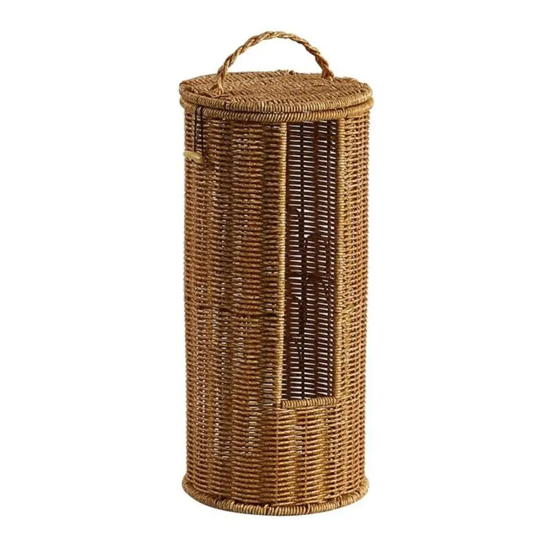 Cesta banheiro multiuso com capa à prova poeira, suporte armazenamento cilíndrico para tecidos, toalhas, acessório