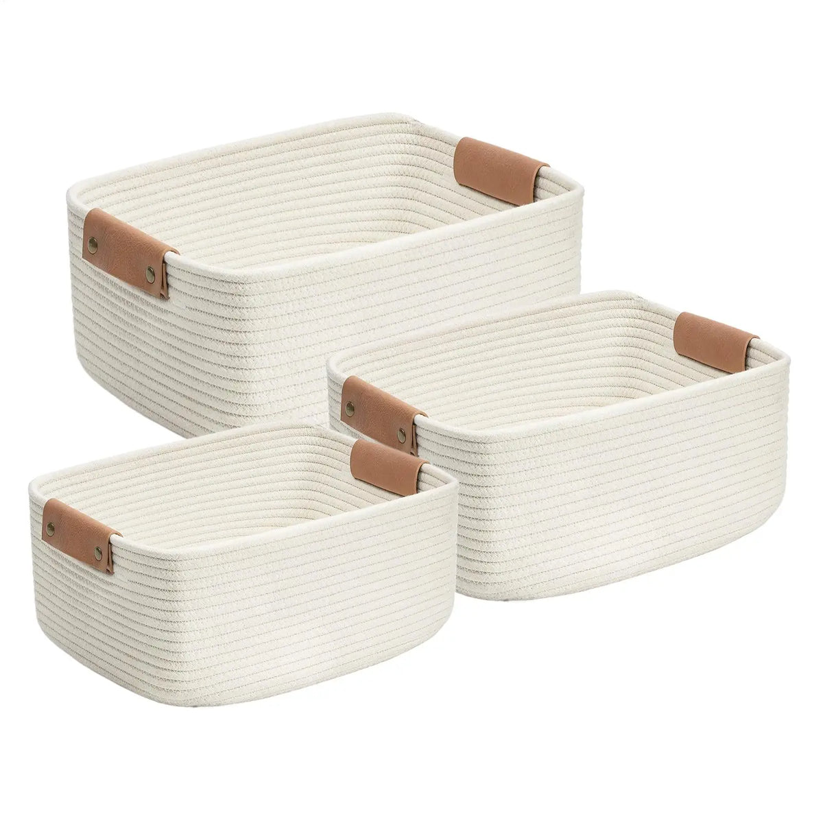 Cesta de armazenamento retangular, organizador multifuncional de mesa, cosméticos, brinquedos infantis, caixa de armazenamento para casa, 3 peças