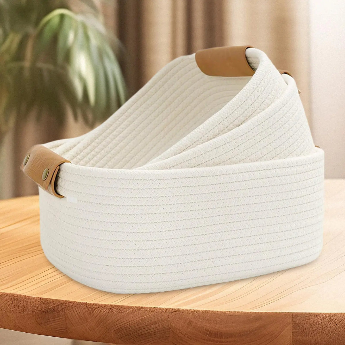 Cesta de armazenamento retangular, organizador multifuncional de mesa, cosméticos, brinquedos infantis, caixa de armazenamento para casa, 3 peças