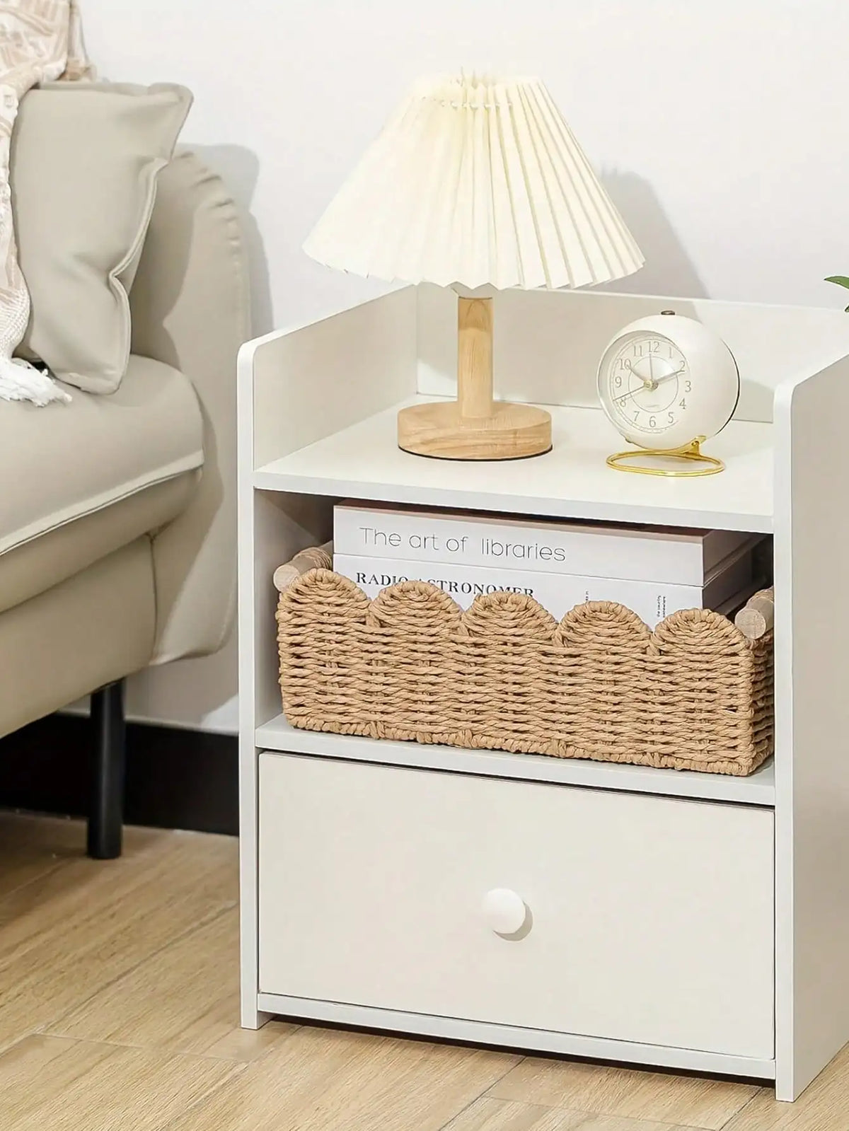 Cesta de armazenamento tecida artesanal, mesa de chá, artigos diversos, organizar lanches de mesa, cesta de armazenamento de cosméticos, recipiente de brinquedos para casa vintage