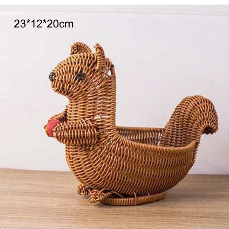 Cesta Handwoven do armazenamento, bandeja do Rattan, vime, pequeno-almoço, chá, piquenique, cozinha, pão, fruto, bonito
