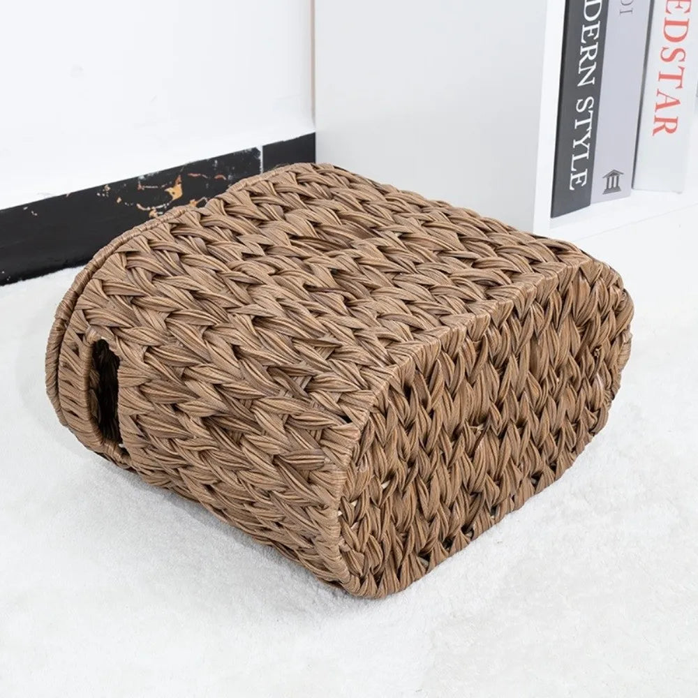 Cestos de Armazenamento de Papel Higiênico em Imitação de Rattan, Grande Capacidade, à Prova de Umidade, Duráveis para Uso Doméstico