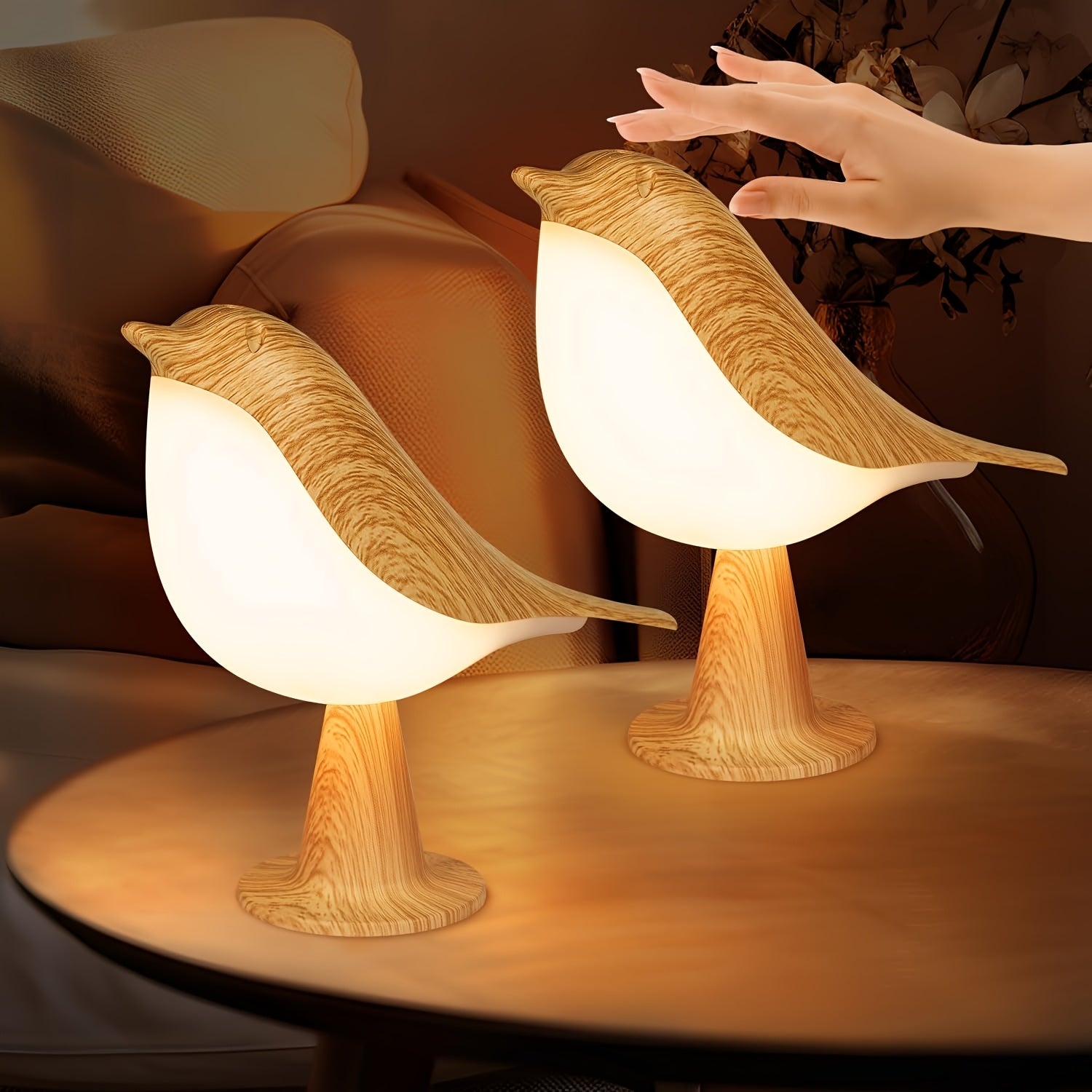 Luminária Pássaro Sensor Toque USB