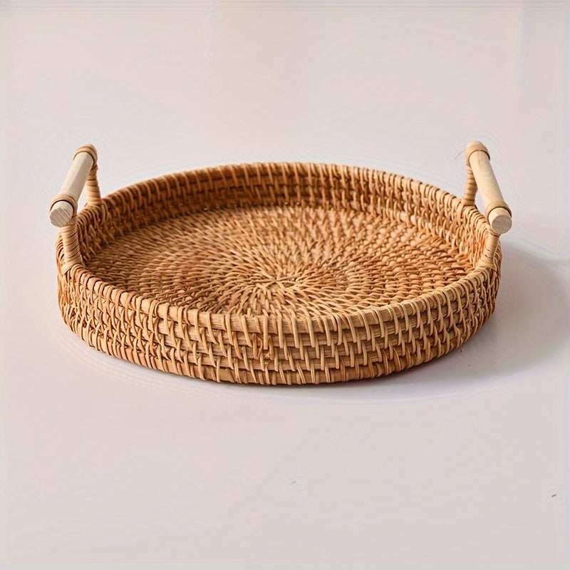 Bandeja Rattan Artesanal Decorativa