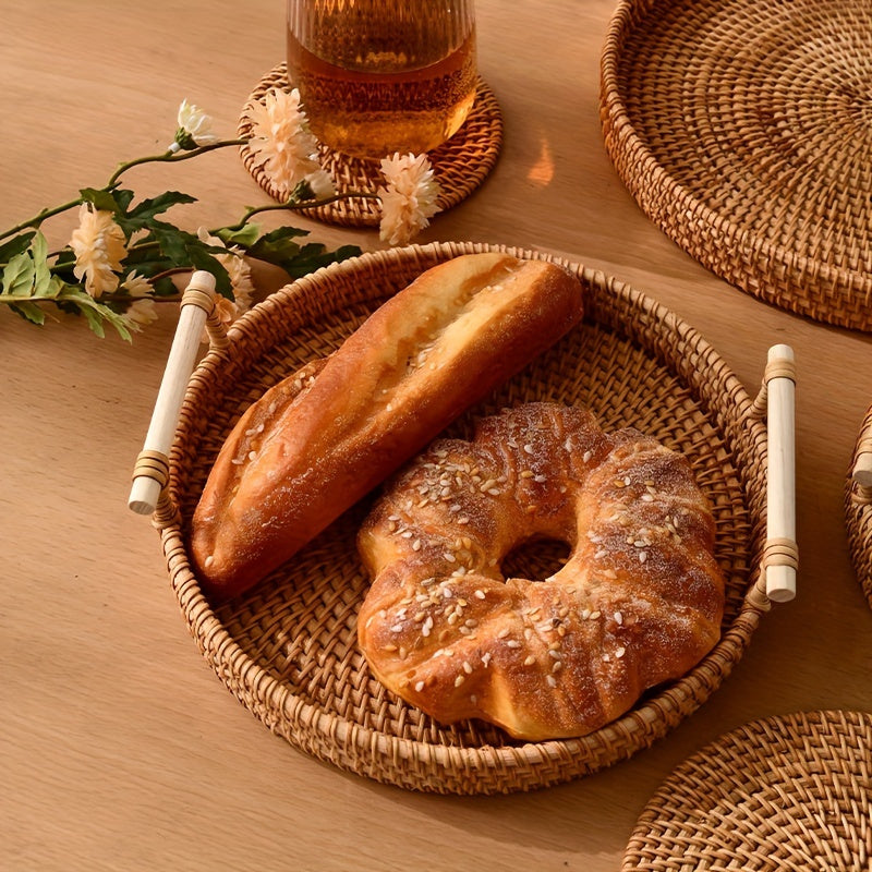 Bandeja Rattan Artesanal Decorativa