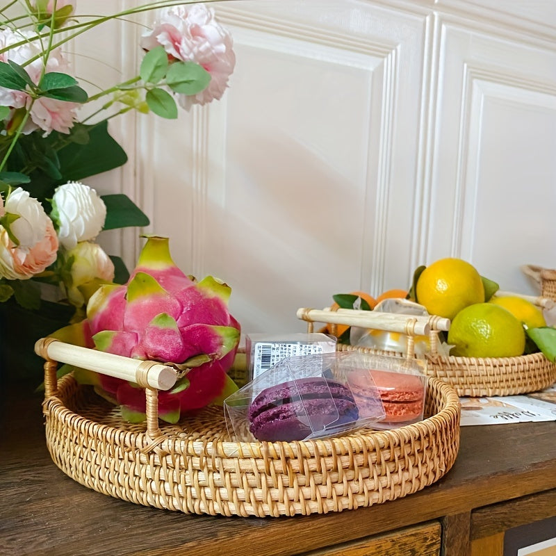 Bandeja Rattan Artesanal Decorativa
