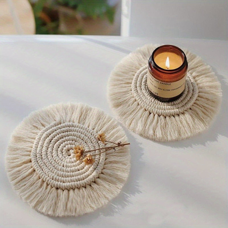 Porta-Copos Macramê Boho Franjas