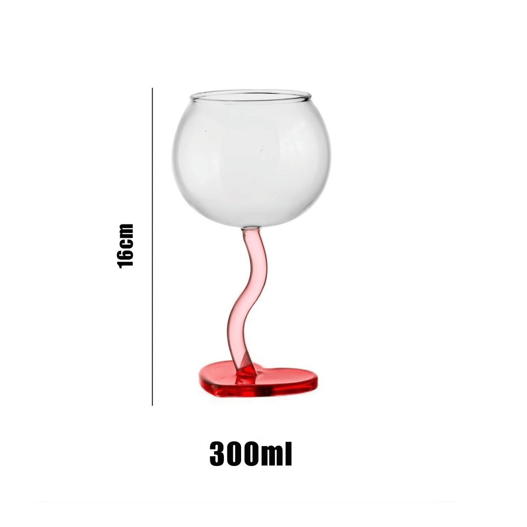 Taça Vinho Haste Espiral Coração
