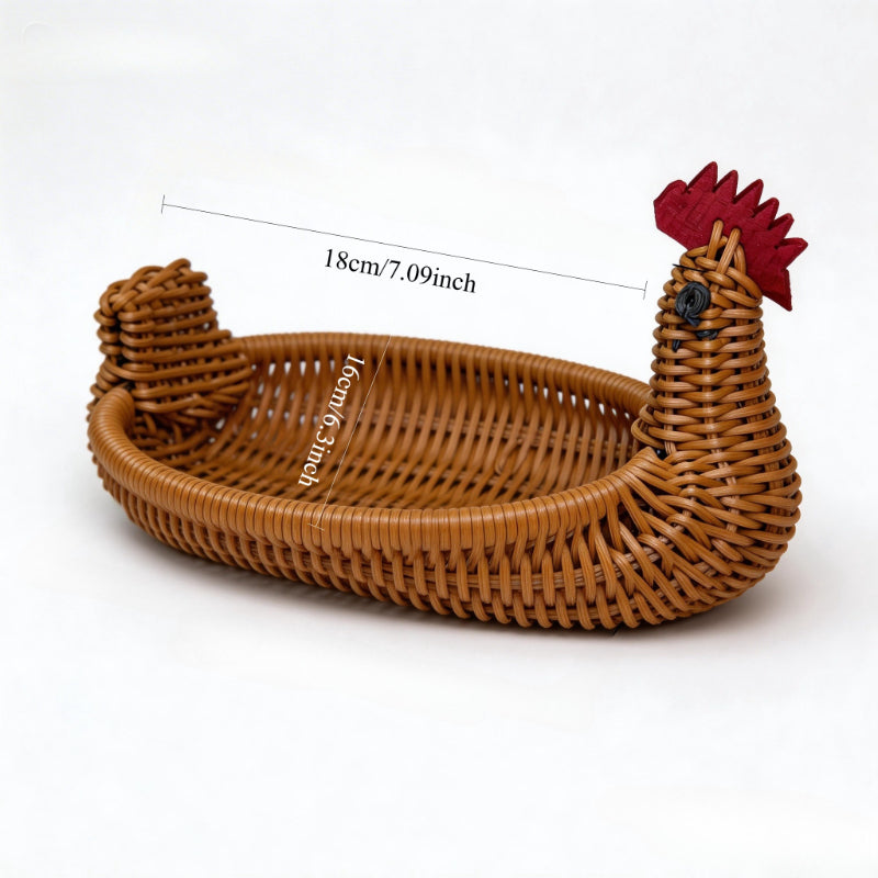 Cesto Páscoa Rattan Formato Galinha