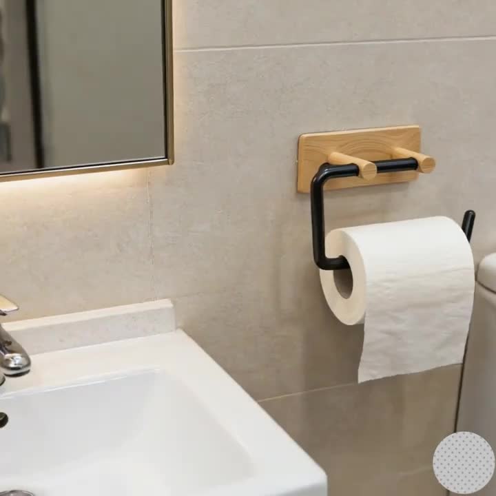 Porta Papel Higiênico Madeira Parede