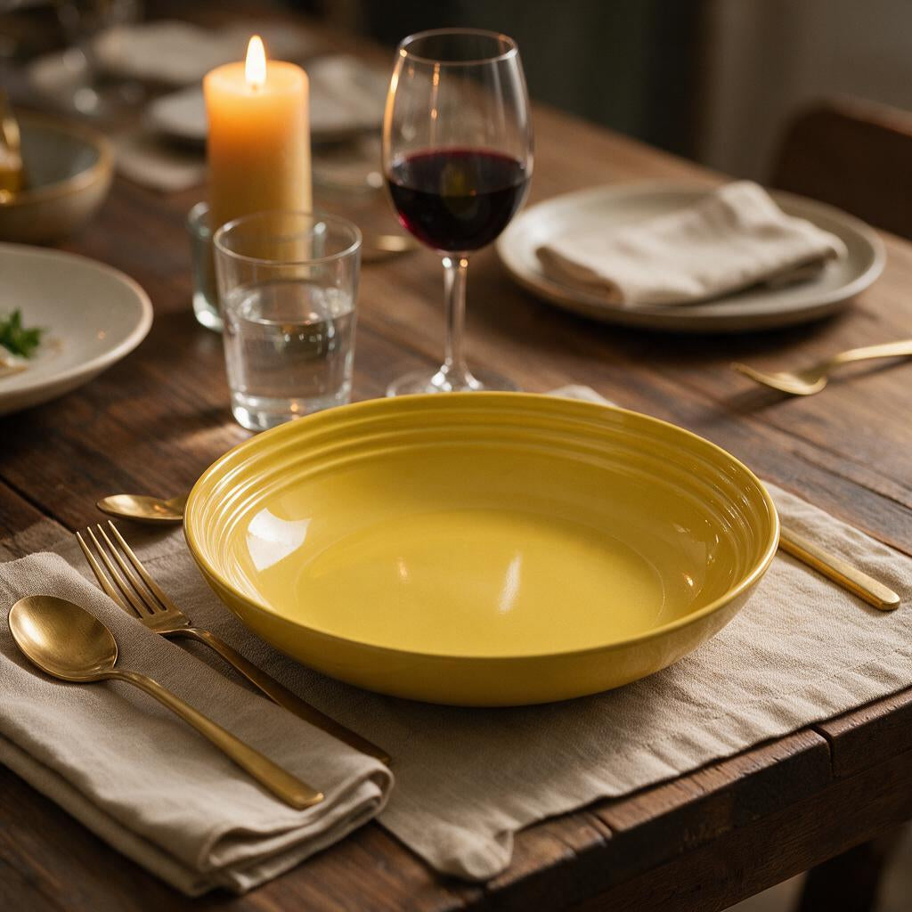 Prato Retrô Porcelana 22cm — mesa posta