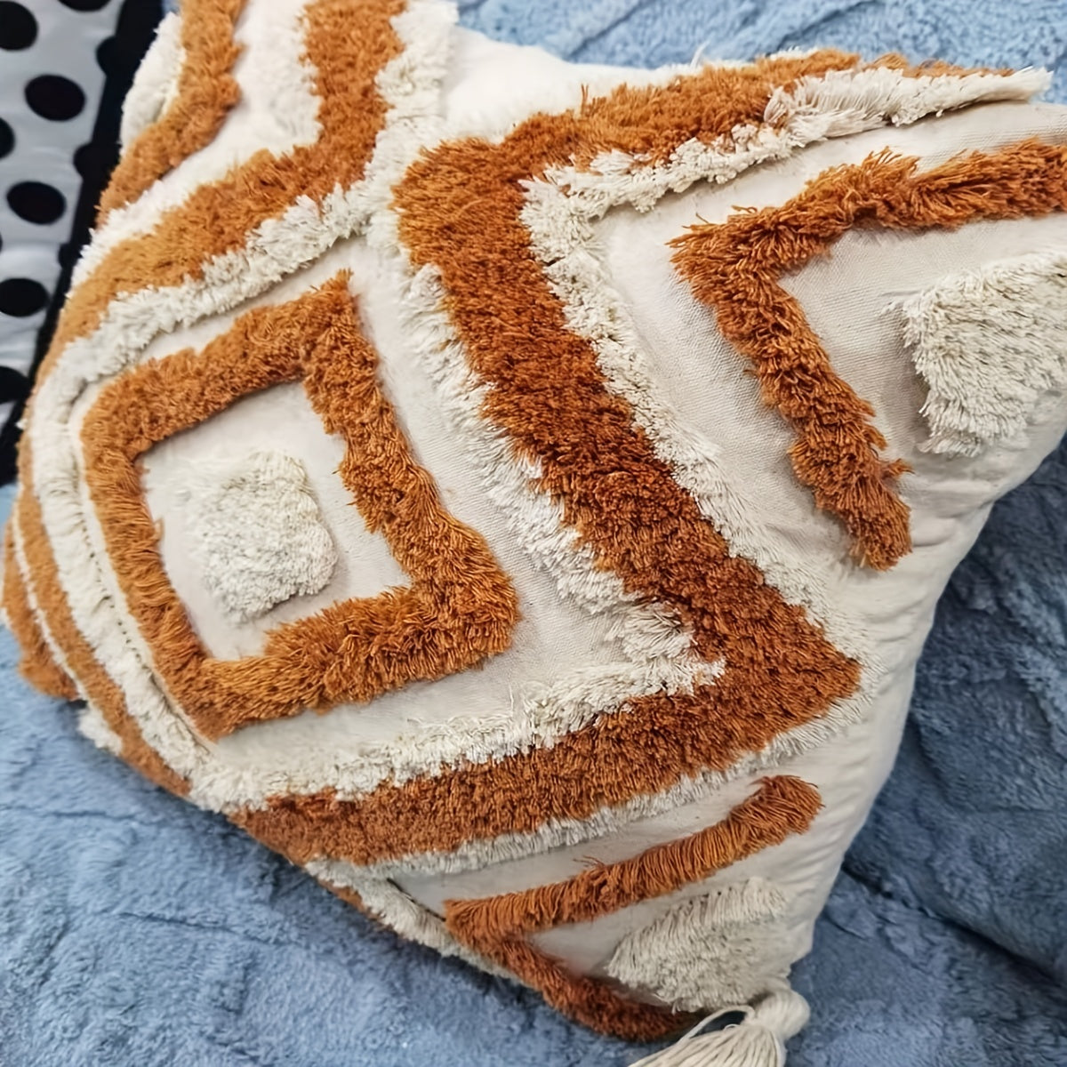 Capa Almofada Boho Bordada Franjas