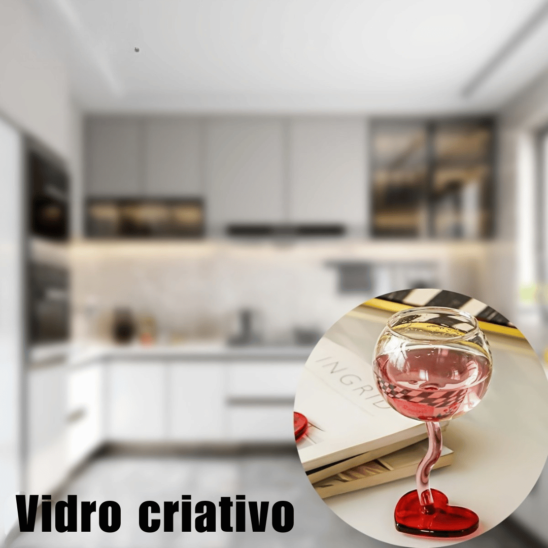 Taça Vinho Haste Espiral Coração