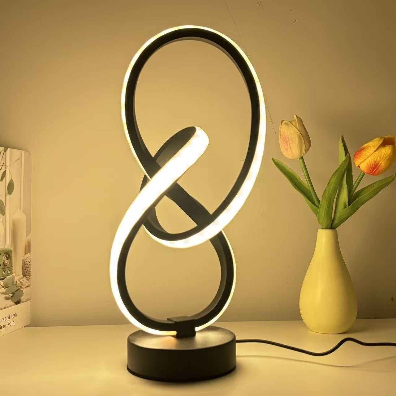 Luminária Mesa Espiral Artística Metal