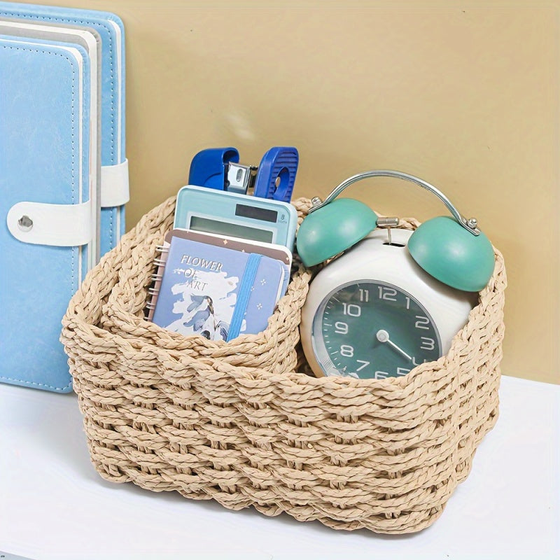 Kit 3 Cestos Arrumação Boho Entrançados