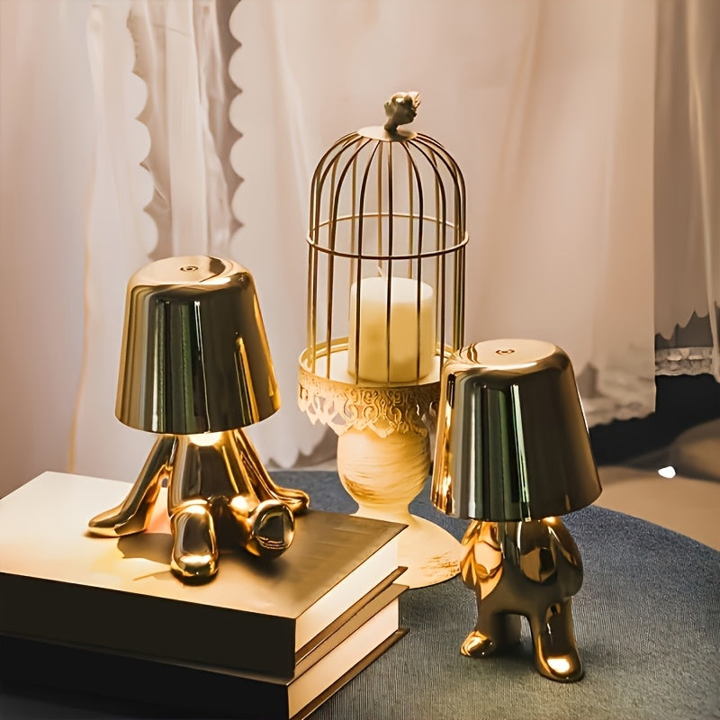 Luminária Pensador Dourado USB LED