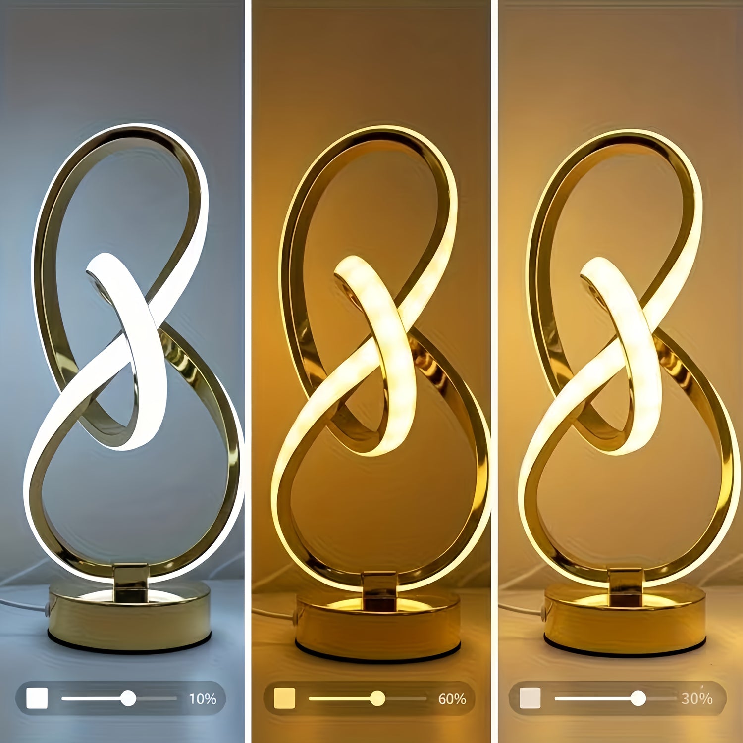 Luminária Mesa Espiral Artística Metal