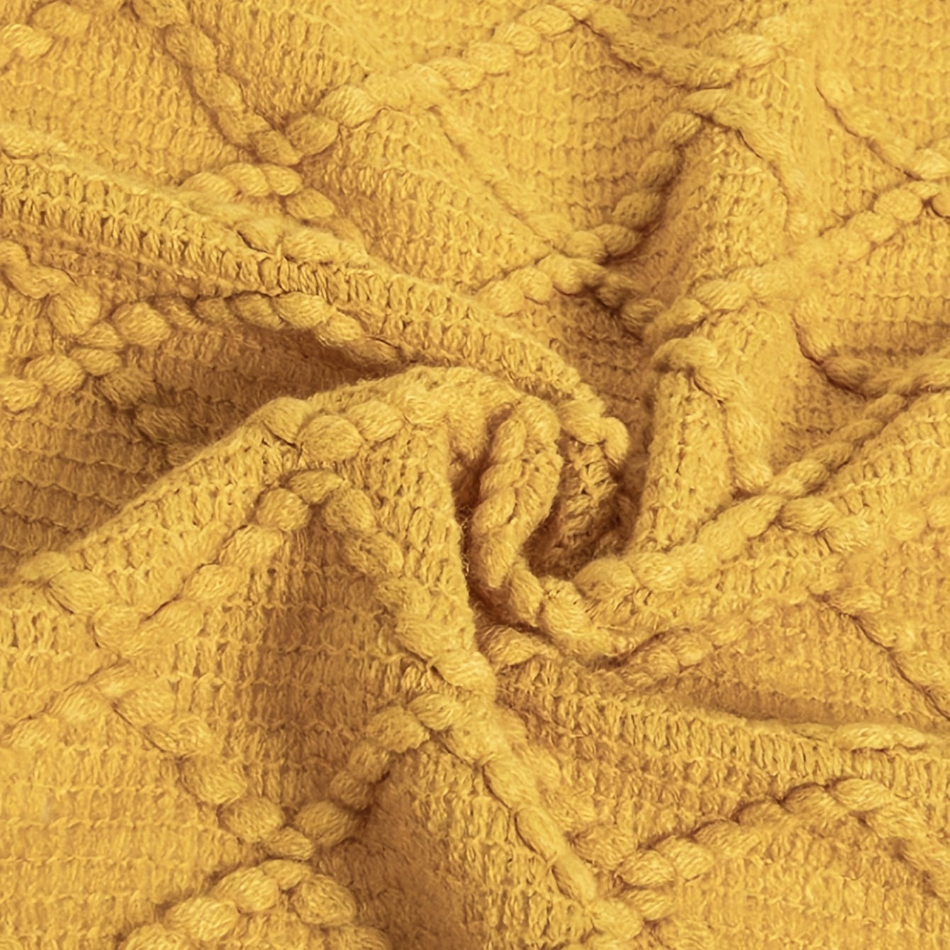 Cobertor Nórdico Amarelo Franjas Sofá