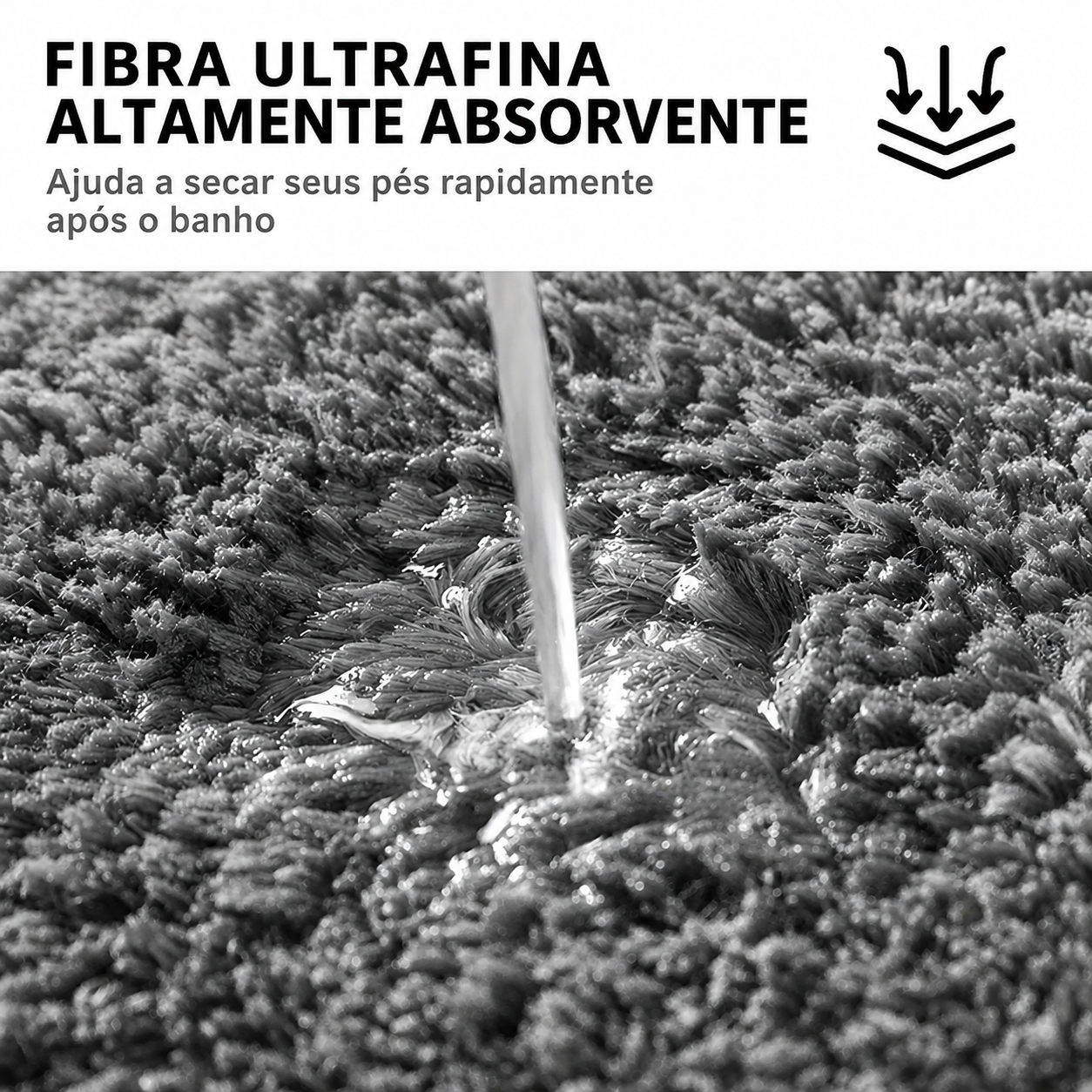 Tapete Banheiro Antiderrapante Veludo