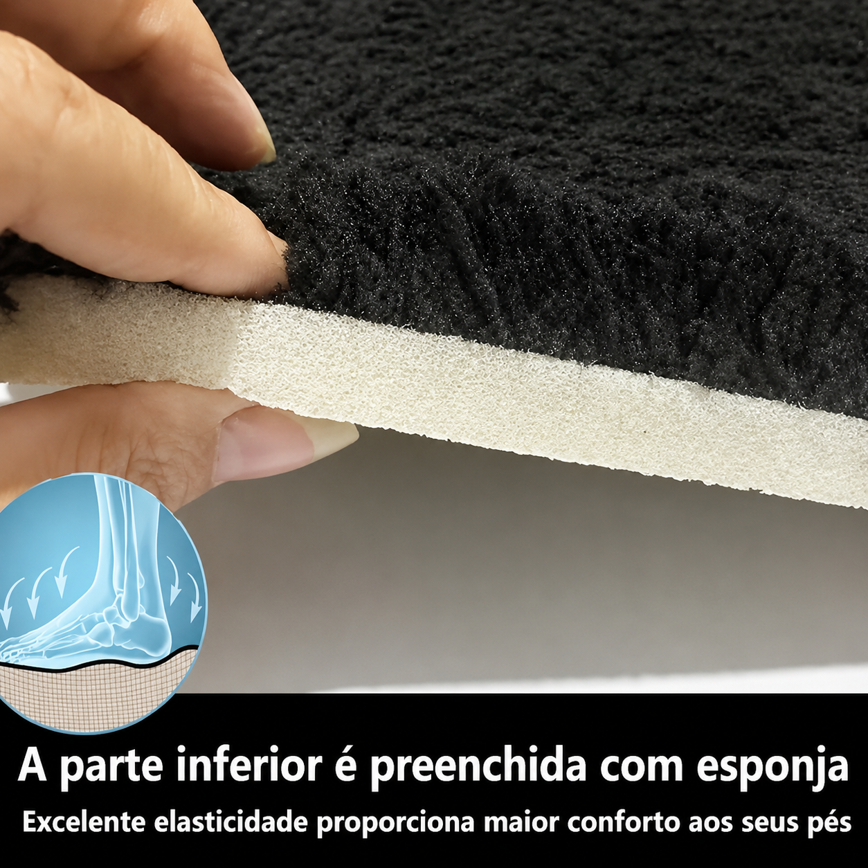 Tapete Banheiro Antiderrapante Veludo