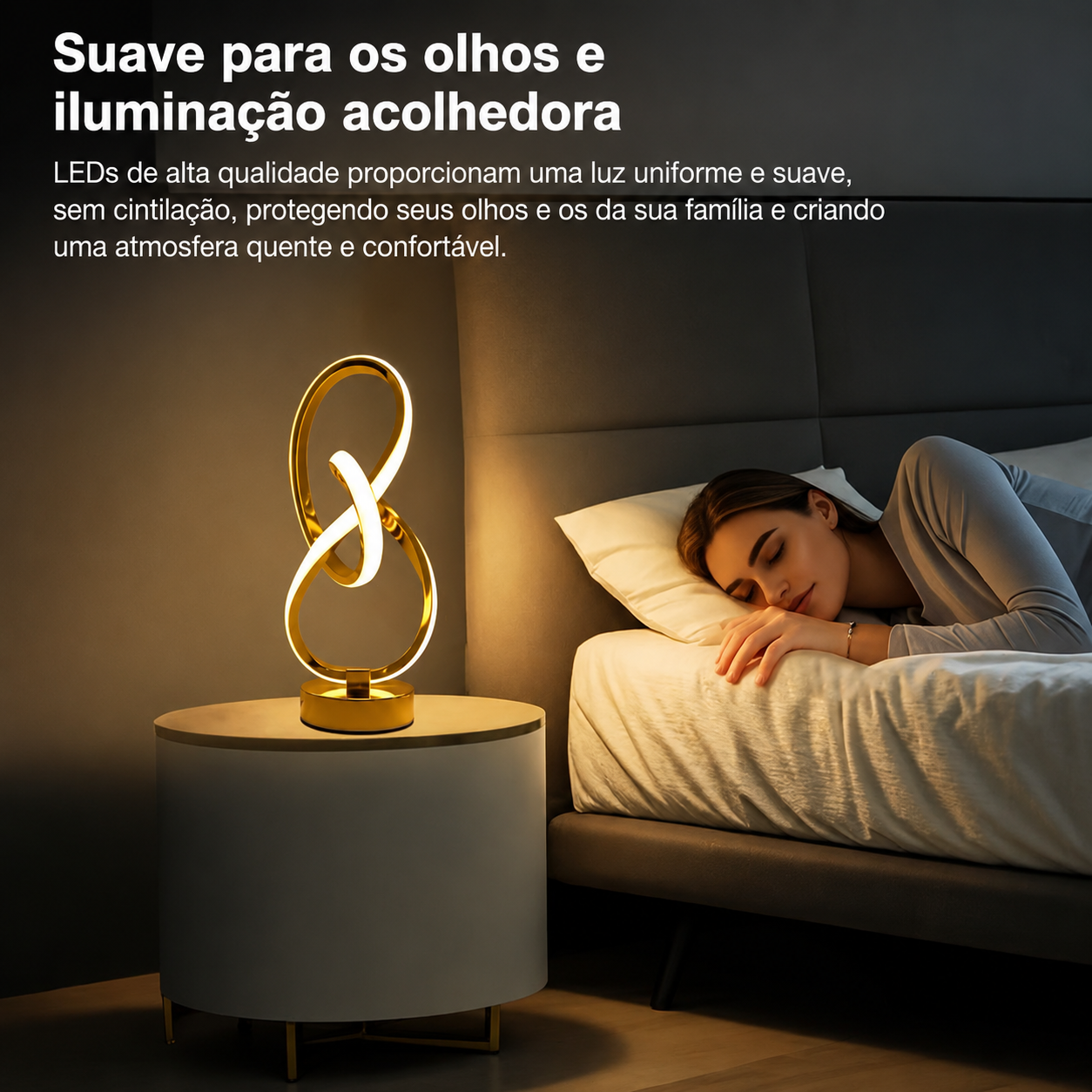 Luminária Mesa Espiral Artística Metal