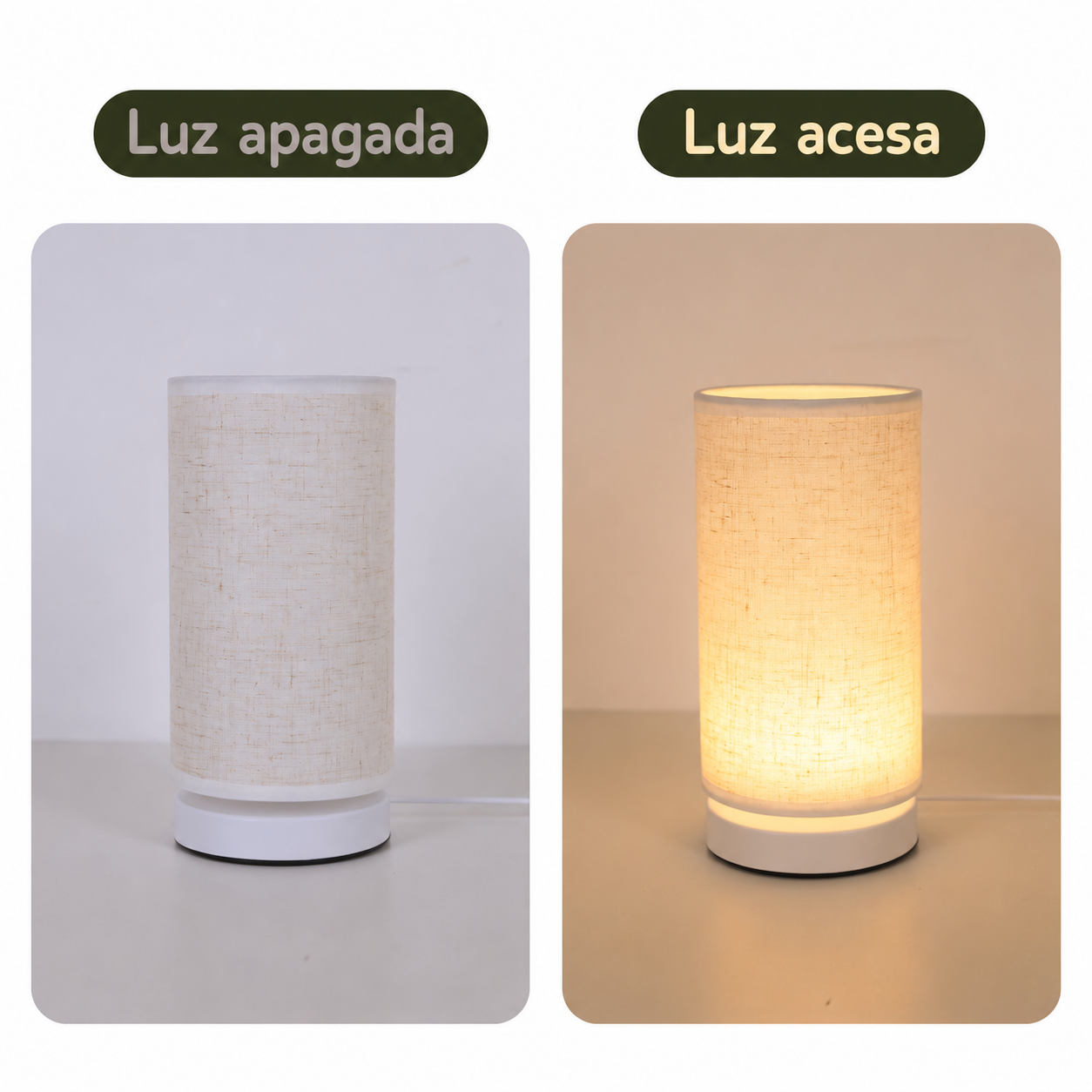Luminária Mesa Minimalista Branca LED