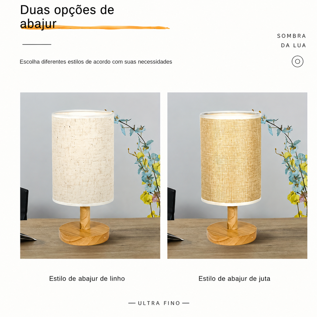 Luminária Mesa Nórdica USB Noturna