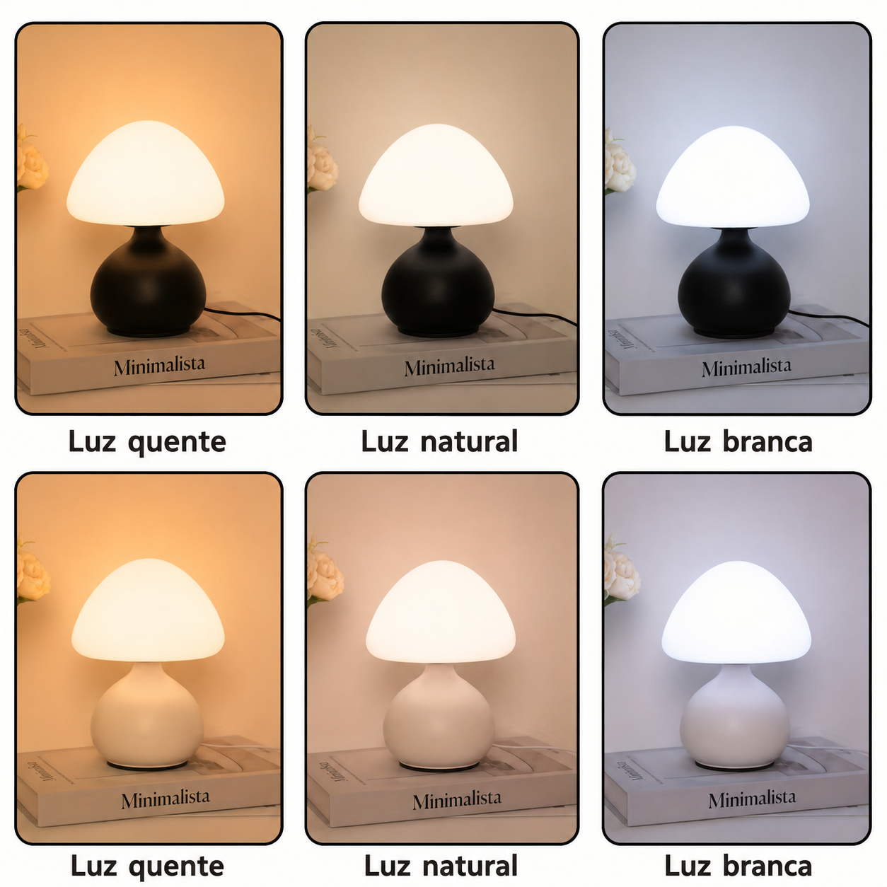 Luminária Cogumelo LED Tricolor