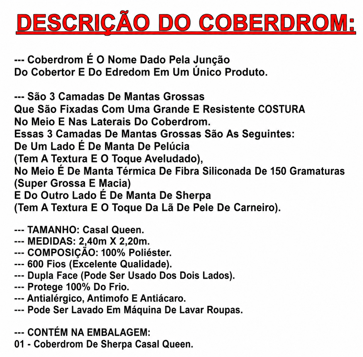 Coberdrom Lã Carneiro Dupla Face