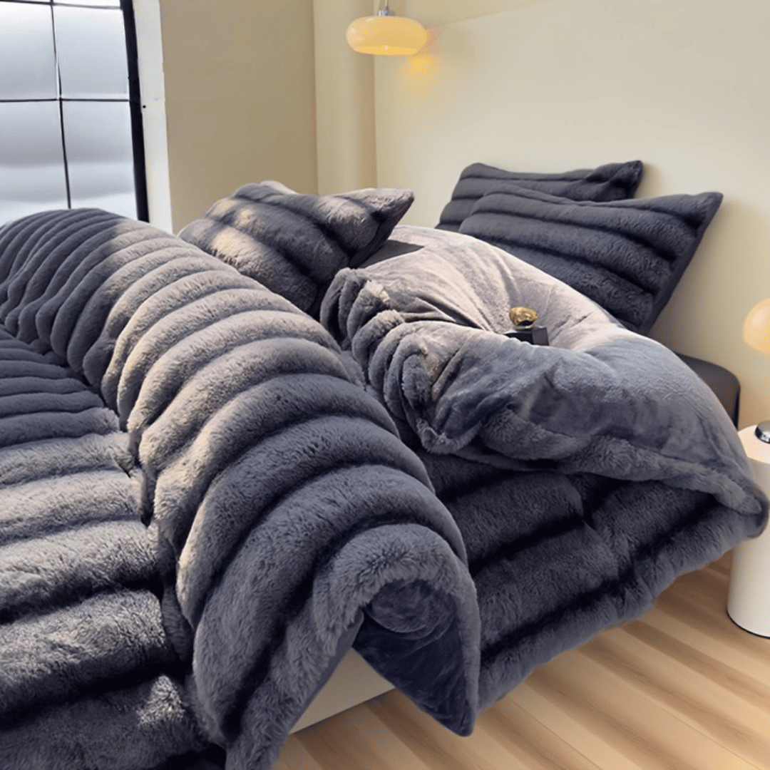 Conjunto Veludo Leite Luxo 4pcs