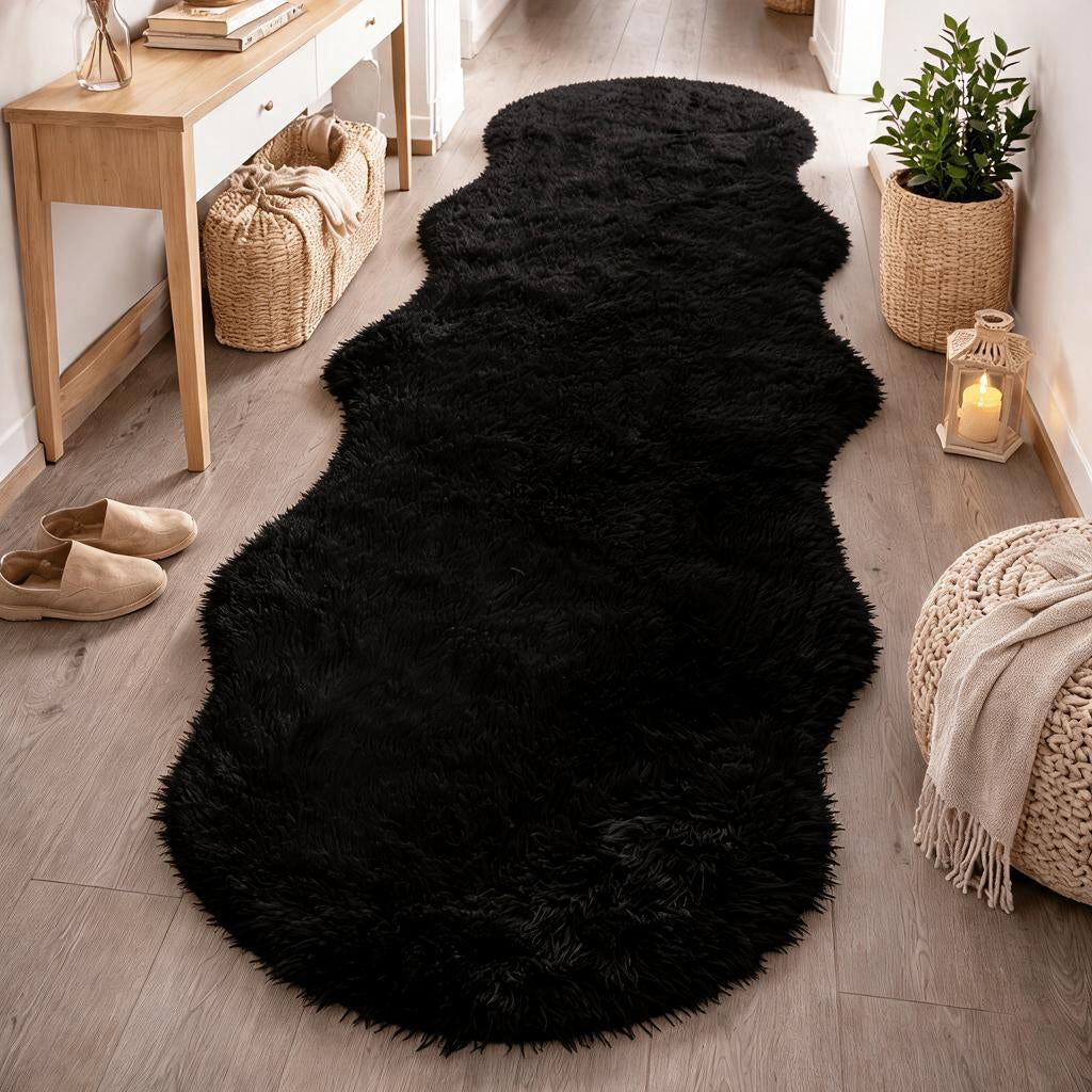 Tapete Pelo Alto Irregular 50x120cm — quarto