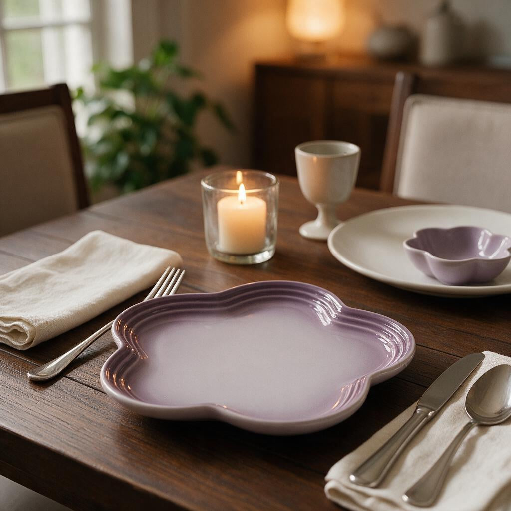 Prato Jantar Porcelana Floral — mesa posta