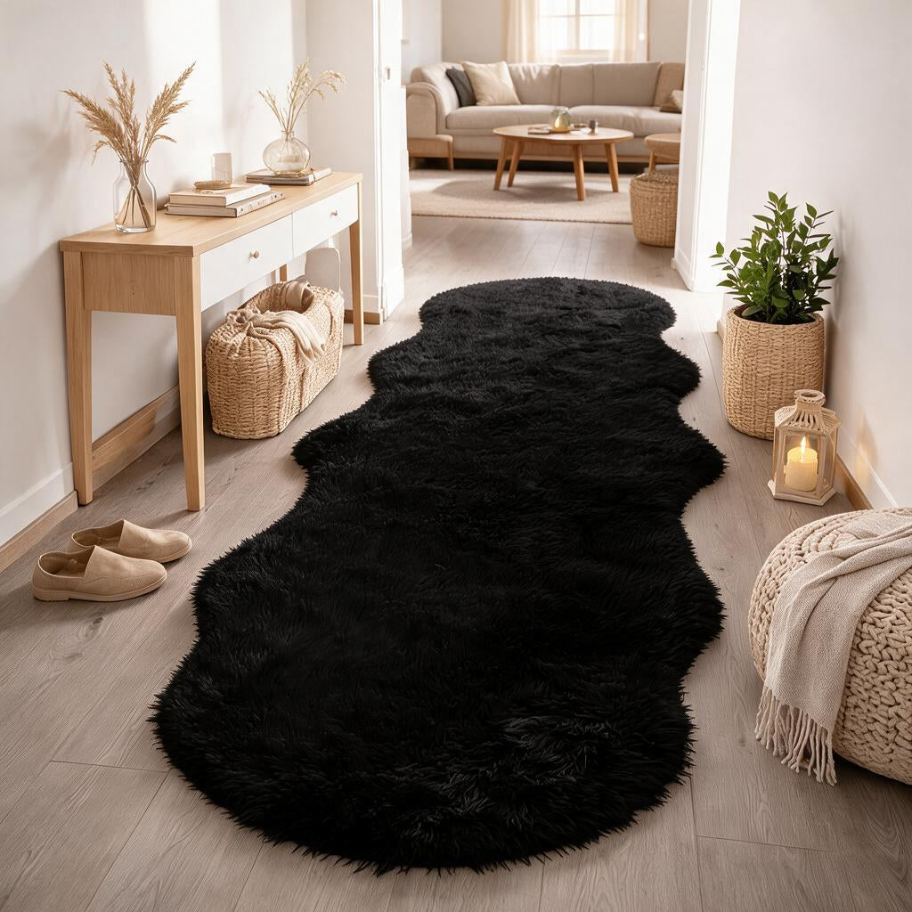 Tapete Pelo Alto Irregular 50x120cm — sala de estar