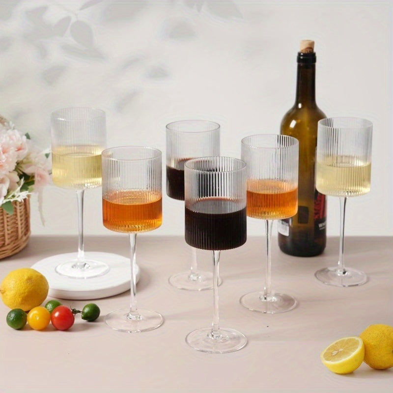 Kit Taças Vinho Caneladas Elegantes