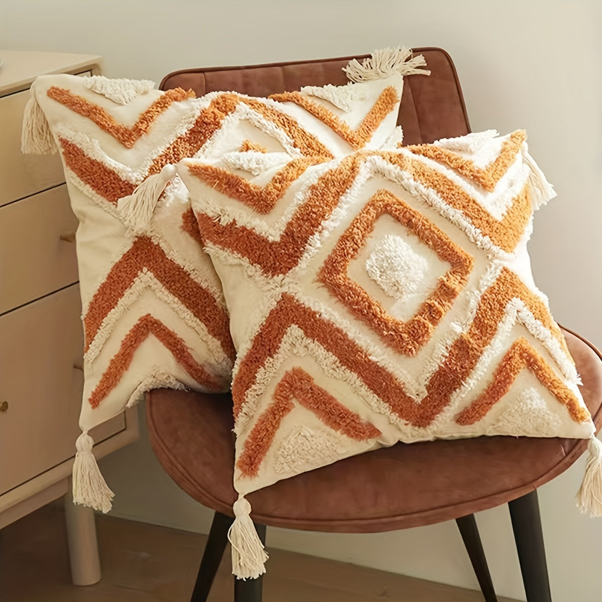 Capa Almofada Boho Bordada Franjas