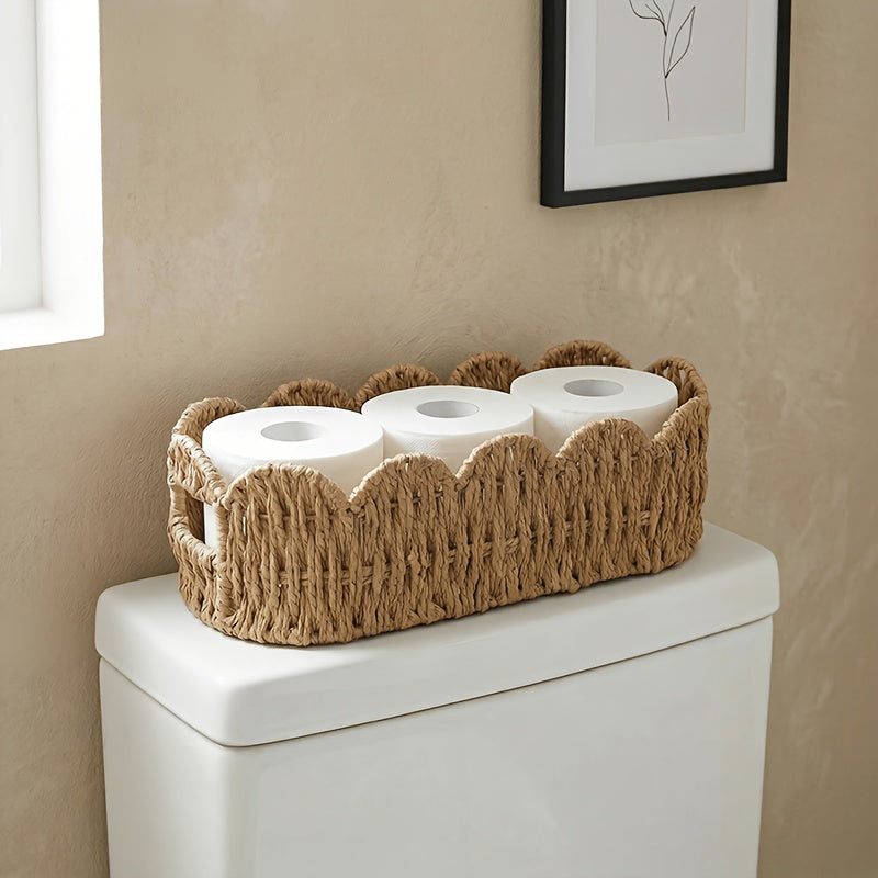 Cesta Oval Corda Papel Trançada