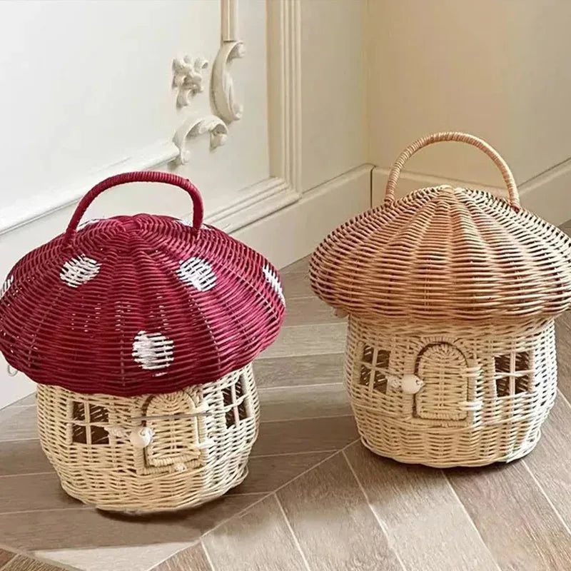 Bolsa de Rattan Artesanal para Armazenamento Infantil