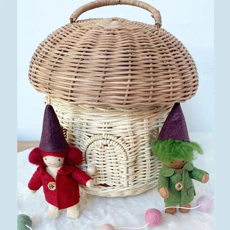 Bolsa de Rattan Artesanal para Armazenamento Infantil