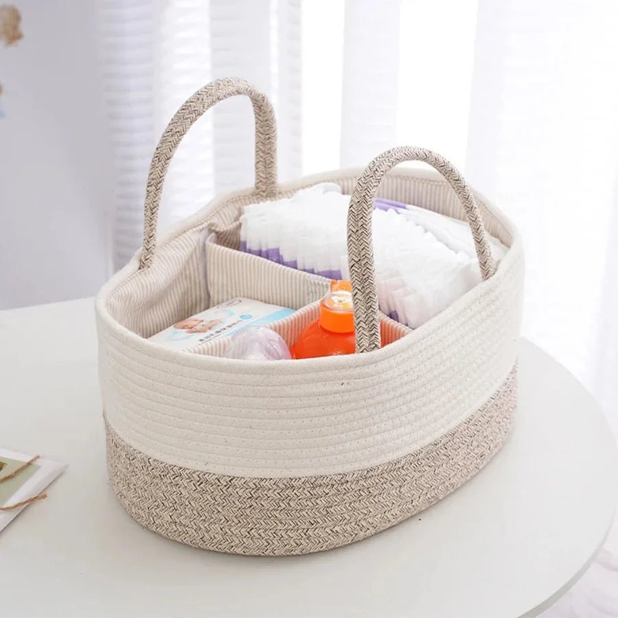 Bolsa Multifuncional de Viagem Portátil para Mães, Bolsa de Fraldas de Algodão, Bolsa de Armazenamento de Fraldas, Cesta de Armazenamento de Fraldas para Bebês