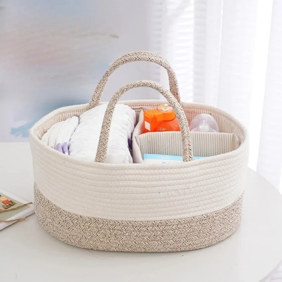 Bolsa Multifuncional de Viagem Portátil para Mães, Bolsa de Fraldas de Algodão, Bolsa de Armazenamento de Fraldas, Cesta de Armazenamento de Fraldas para Bebês