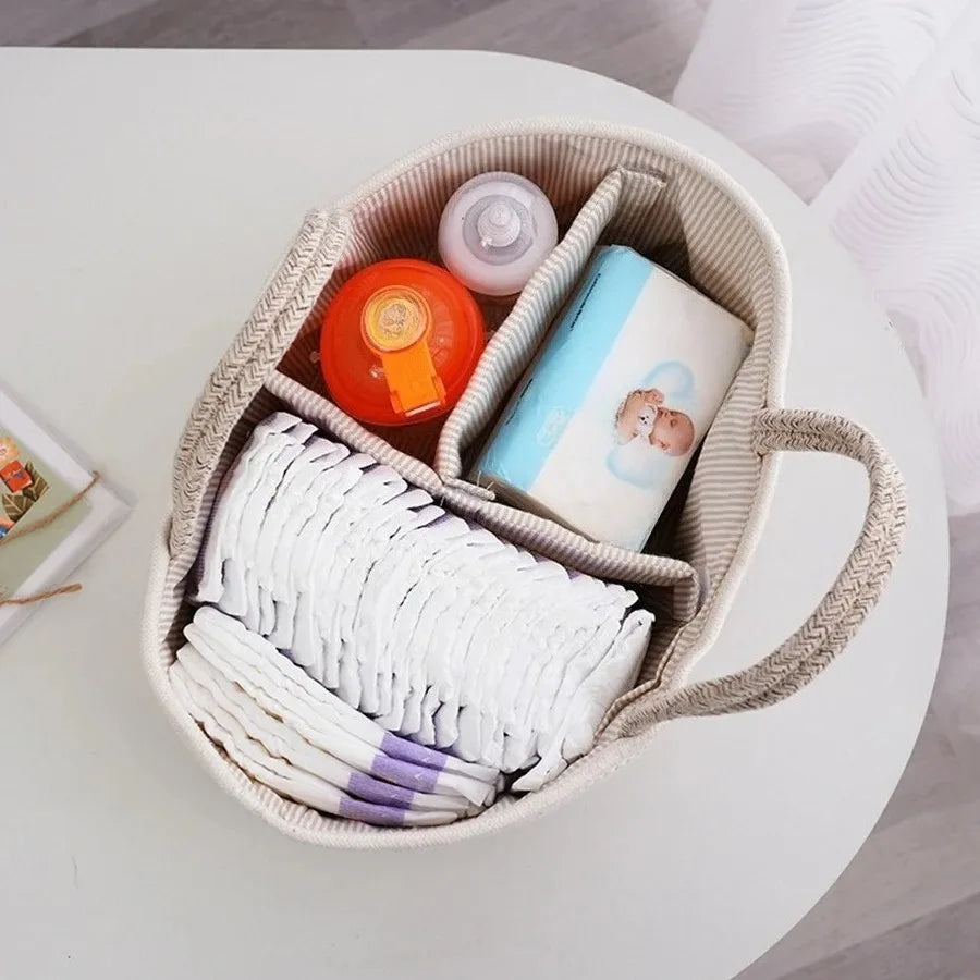 Bolsa Multifuncional de Viagem Portátil para Mães, Bolsa de Fraldas de Algodão, Bolsa de Armazenamento de Fraldas, Cesta de Armazenamento de Fraldas para Bebês