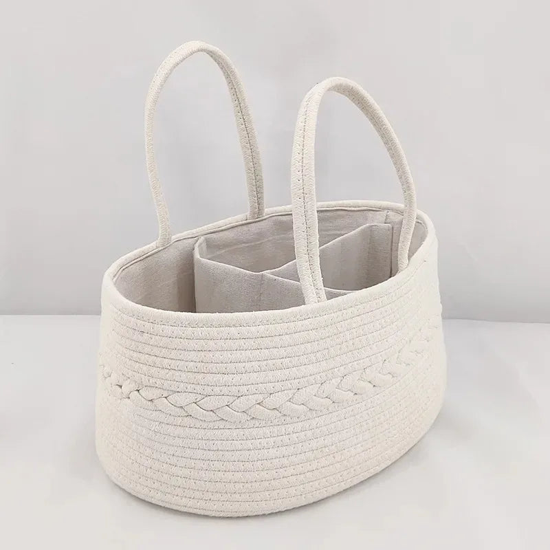 Bolsa Multifuncional de Viagem Portátil para Mães, Bolsa de Fraldas de Algodão, Bolsa de Armazenamento de Fraldas, Cesta de Armazenamento de Fraldas para Bebês
