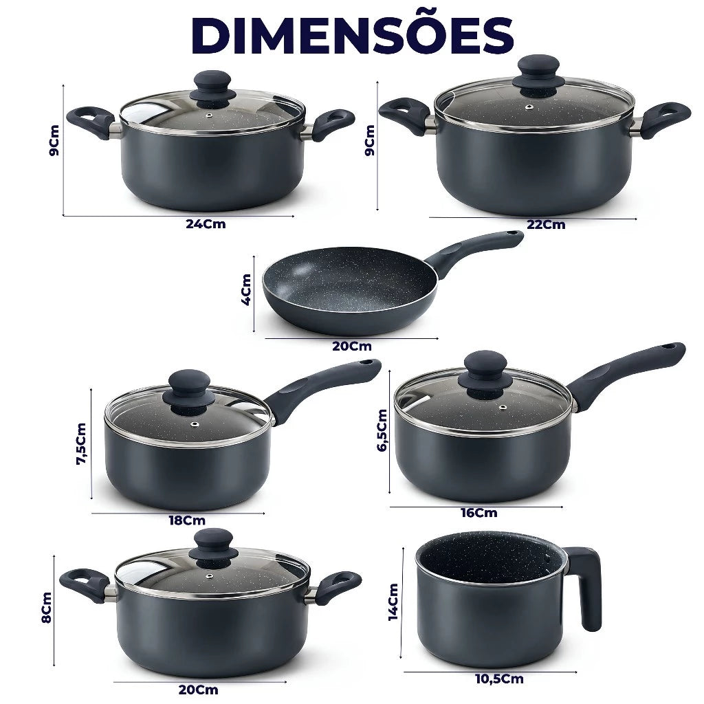 Jogo Panelas Cerâmica 7 Peças