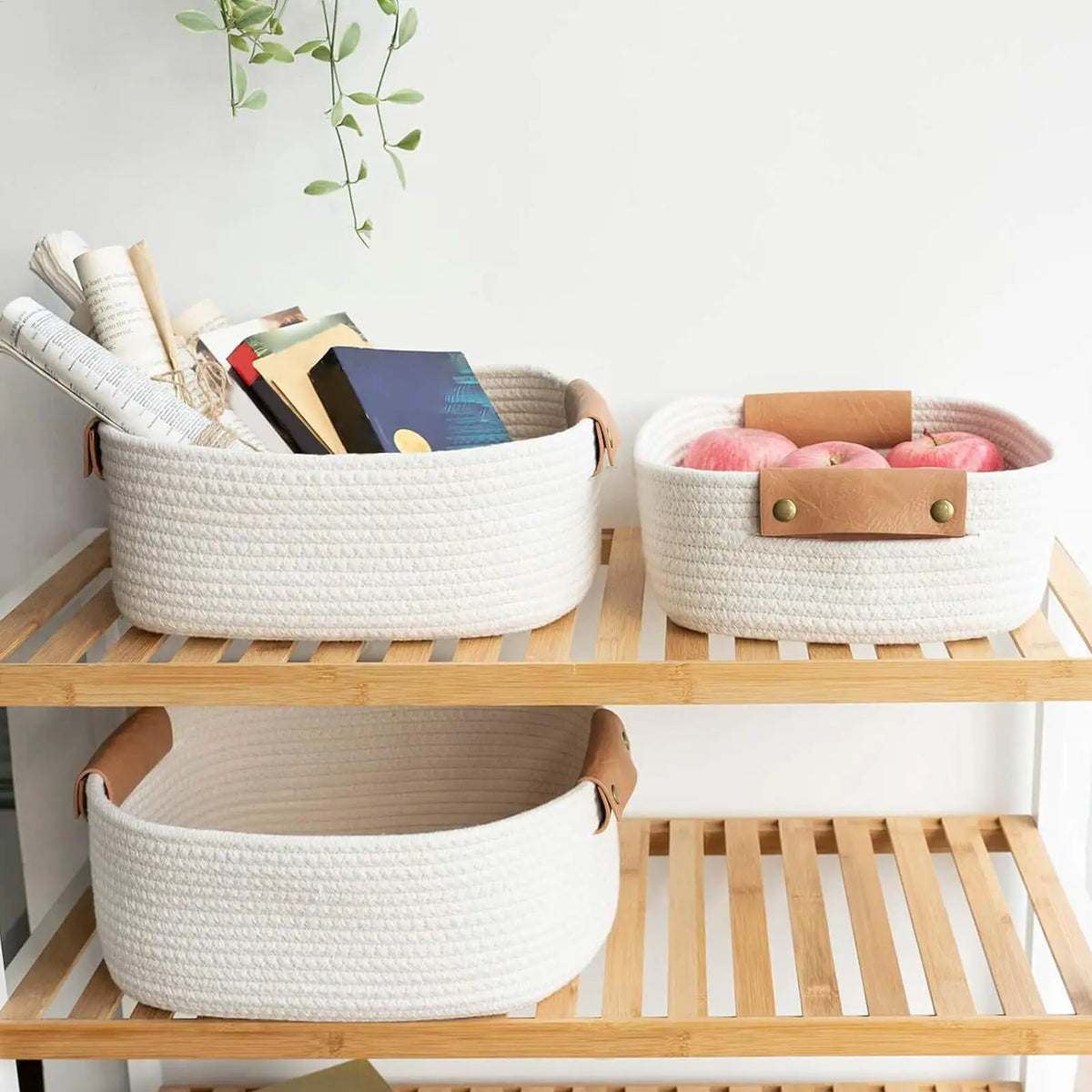 Cesta de armazenamento retangular, organizador multifuncional de mesa, cosméticos, brinquedos infantis, caixa de armazenamento para casa, 3 peças
