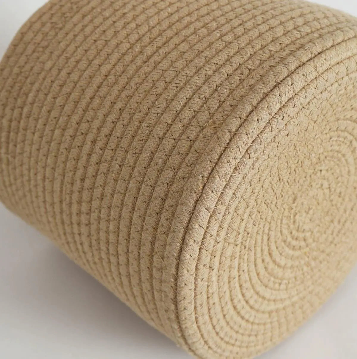 Cestas de Armazenamento Brancas com Alças, Rattan, Tamanho S/M/L