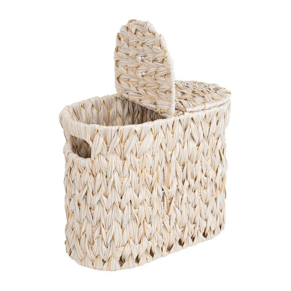 Cestos de Armazenamento de Papel Higiênico em Imitação de Rattan, Grande Capacidade, à Prova de Umidade, Duráveis para Uso Doméstico
