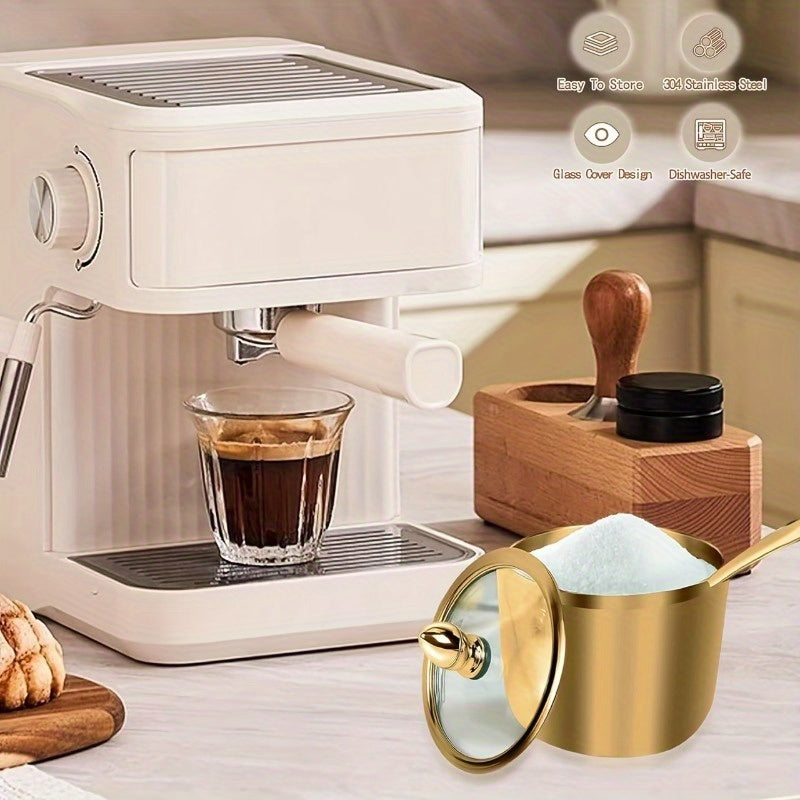 Pote Condimentos Inox Dourado Tampa