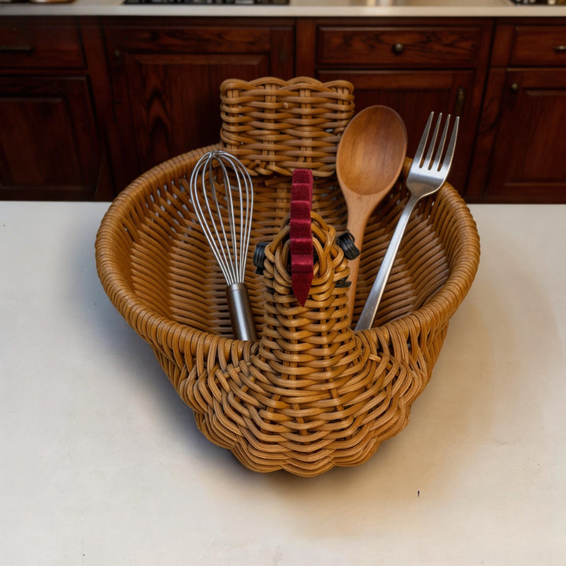 Cesto Páscoa Rattan Formato Galinha